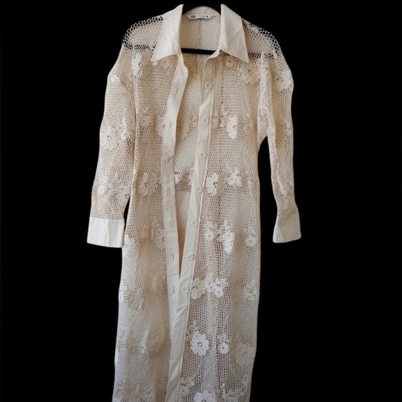 🆕️ Zara Crochet Midi Dress - Size XS - Picture 7 of 9